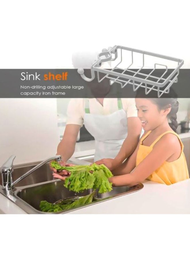 Beauenty Adjustable Stainless Steel Drainage Shelf White 15x4x3.2cm - Image 3