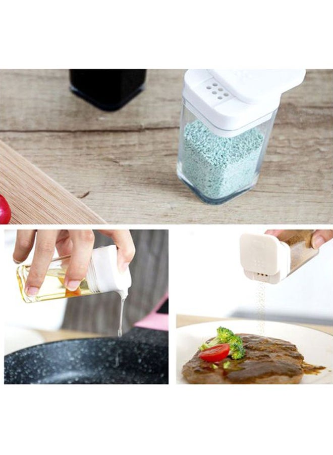 شاربدو طقم زجاجات تخزين التوابل للمطبخ من 4 قطع أبيض 17.6x4.3x9.5سم - Image 2