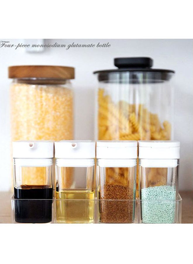 شاربدو طقم زجاجات تخزين التوابل للمطبخ من 4 قطع أبيض 17.6x4.3x9.5سم - Image 3