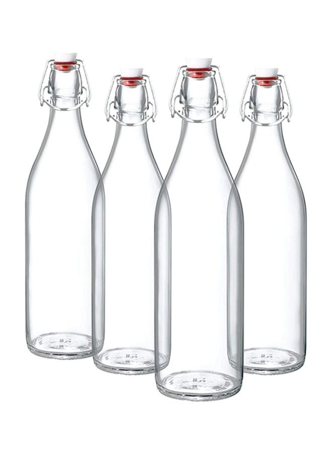 Bormioli Rocco - 4-Piece Giara Glass Bottle With Stopper Clear 200grams - Image 1