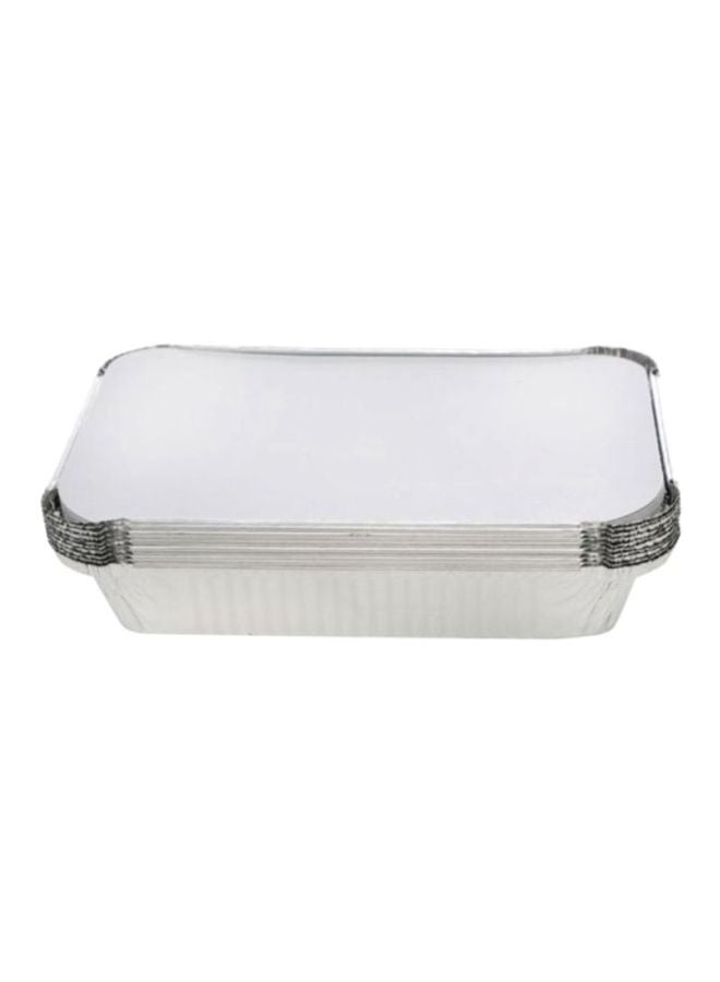 Hotpack 10-Piece Disposable Aluminum Container With Lid Set Silver - Image 3
