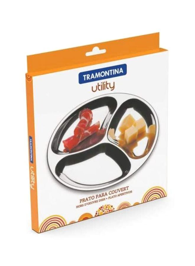 ترامونتينا طبق كوفيرت من الاستانلس ستيل فضي 17سم - Image 2