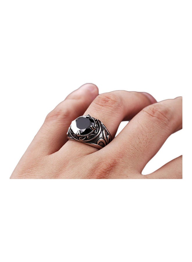 Round Shape Agate Stone Ring