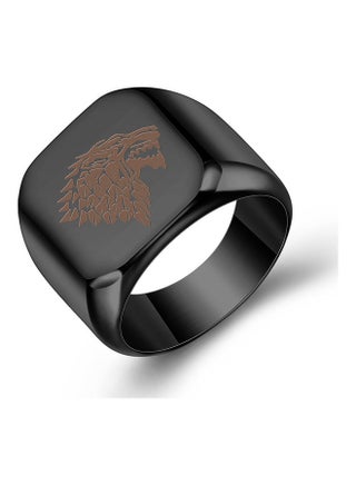 Wolf Head Printed Ring - v1615388157/N45092612A_1