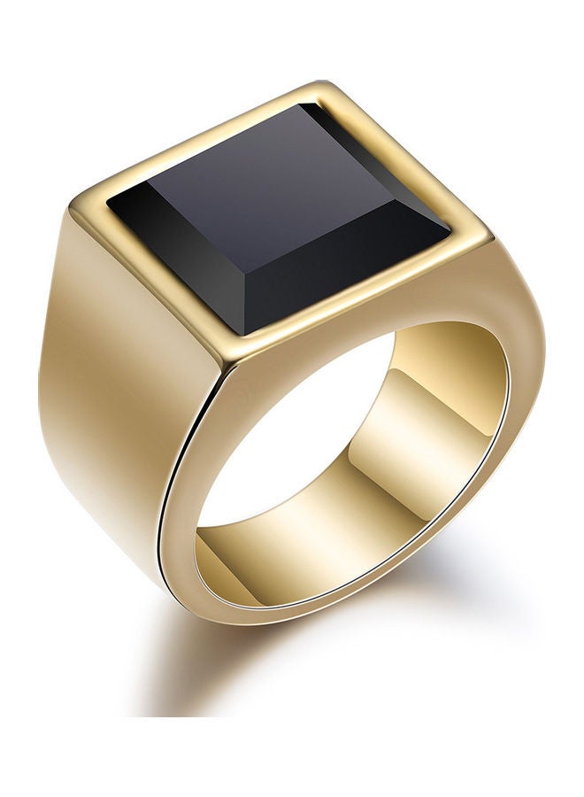 جوي شيك خاتم بتصميم مربع ومرصع بحجر لامع