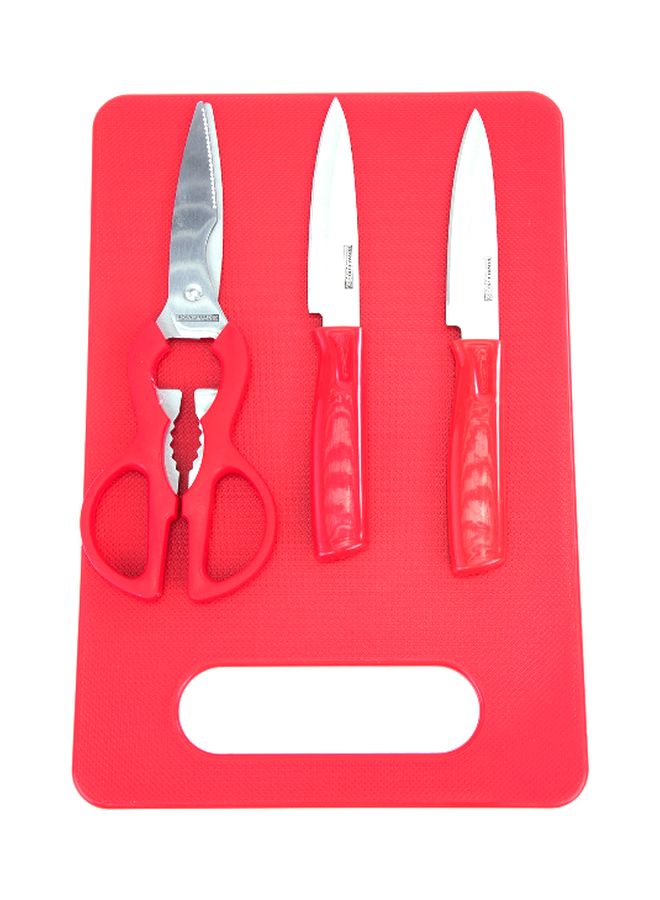 Royalford 4-Piece Kitchen Tools Set Red/Silver  - Image 1