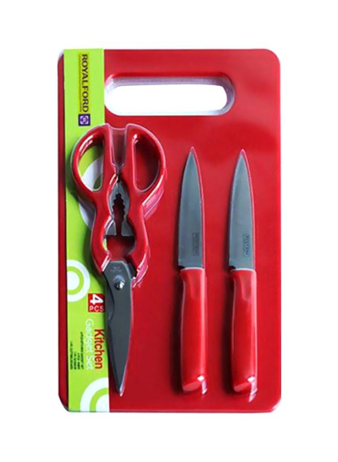 Royalford 4-Piece Kitchen Tools Set Red/Silver  - Image 2