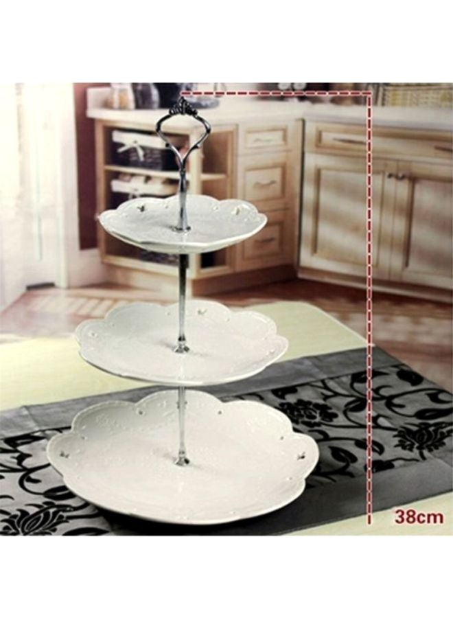 شاربدو دعامة لطبق الفواكه ولرف الكيك فضي 14x7x0.5سم - Image 4