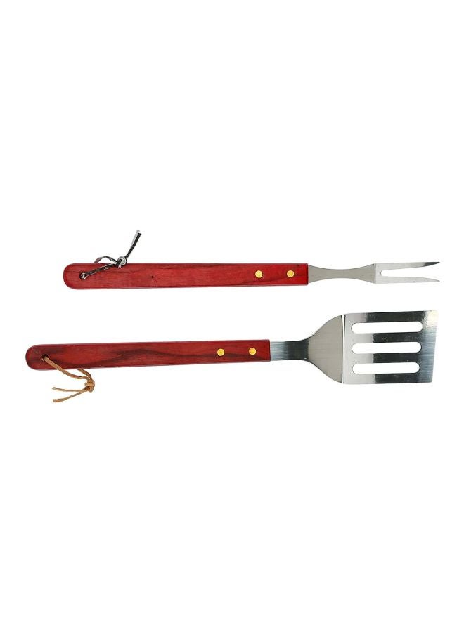 Royalford 3 Piece Barbecue Tool Set Silver/Red  - Image 4
