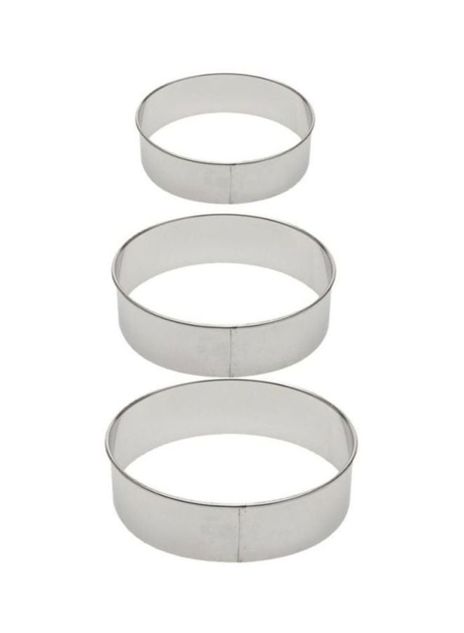 RAJ 3-Piece Ring Cutter Set Silver Large Cutter (12x4.5), Medium Cutter (14x4.5), Small Cutter (16x4.5)cm - Image 1