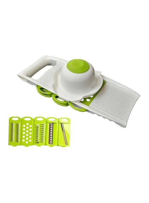 7-Piece Multi-function Hand-cut Vegetable Slicer Green/White