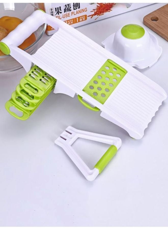 Beauenty - 7-Piece Multi-function Hand-cut Vegetable Slicer Green/White - Image 1