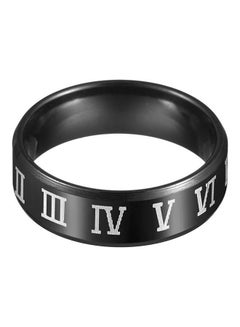 Roman Numbers Printed Smooth Mirror Ring
