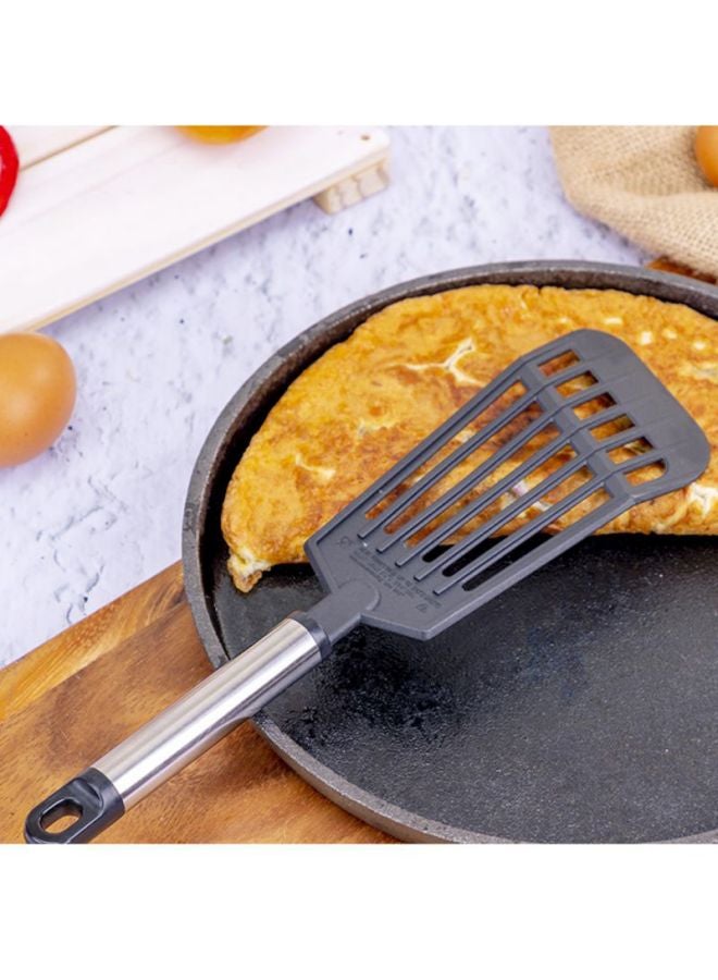 5Pieces Nylon Kitchen Tools Set Dishwasher Safe Premium Quality Food Grade Nylon Sturdy Handles With Ss Grip Heat Resistant Upto 210掳C 40O掳F Black With Silver Handle - v1615391603/N13337356A_3