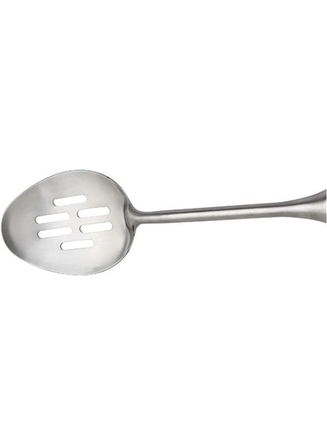 Berger Stainless Steel Slotted Spoon With Rubber Wood Handle Silver/Beige  - Image 3