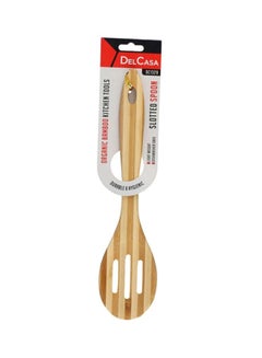 DELCASA Bamboo Slotted Spoon Beige/Brown  - Image 3