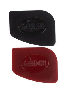 LODGE 2-Piece Pan Scraper Set Black/Red 20.65x1.27x11.91cm  - Image 2