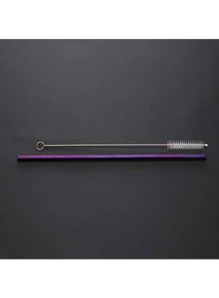 Sharpdo 5-Piece  Stainless Steel Straight Bent Drinking Straws With Cleaning Brush Kit Purple/Black 25.5x3.5x1.5cm  - Image 5