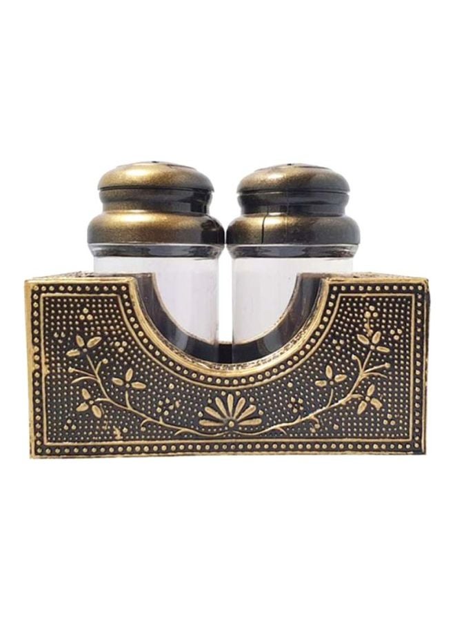 RAJ Plastic Salt And Pepper Set Gold/White  - Image 1