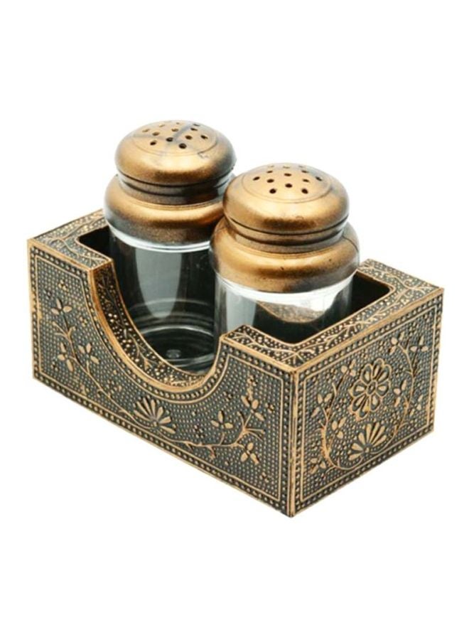 RAJ Plastic Salt And Pepper Set Gold/White  - Image 2