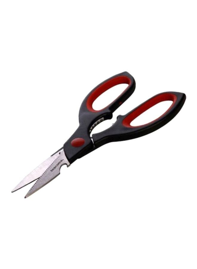 تسكوما مقص معدني متعدد الأغراض أسود/ أحمر/ فضي 22سم