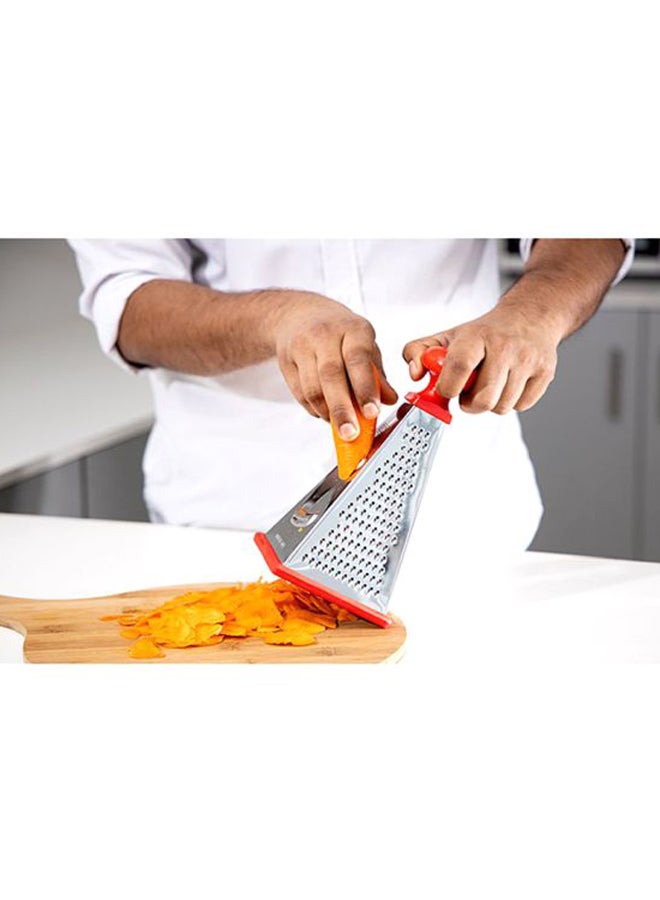 DELCASA 4 Side Tower Grater Silver/Red 9inch  - Image 4
