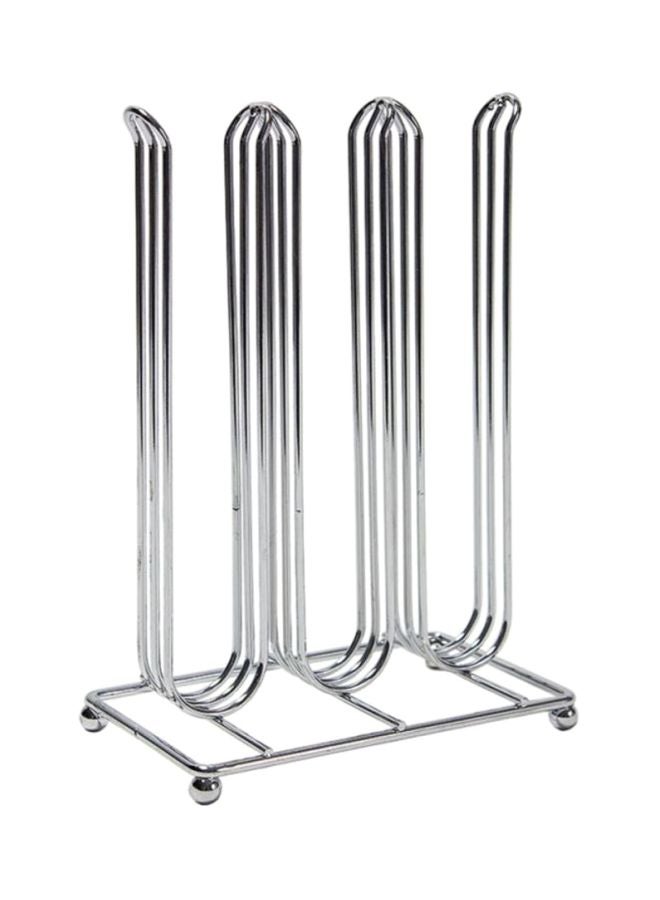 ALBERTO Coffee Capsule Holder With Plate Silver 39x21cm