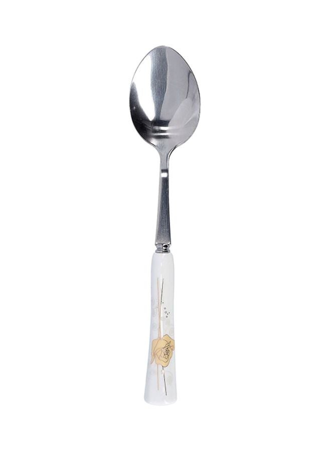 DELCASA 6-Piece Dinner Spoon Set White/Yellow  - Image 3