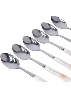 DELCASA 6-Piece Dinner Spoon Set White/Yellow  - Image 5