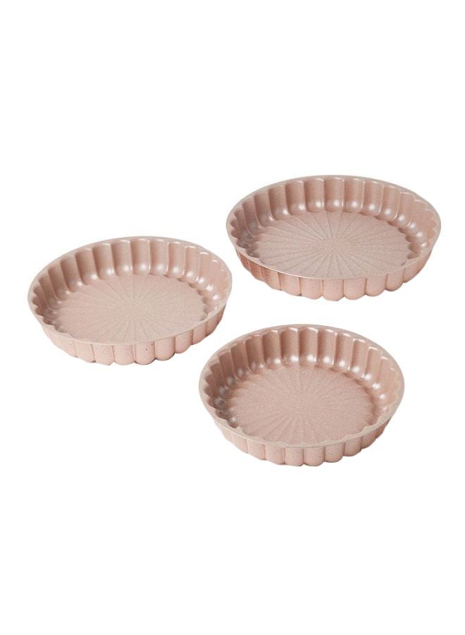 DESSINI 3-Piece Granite Cake Pan Set Beige Small Pan (24), Medium Pan (28),  Pan (32)cm  - Image 1