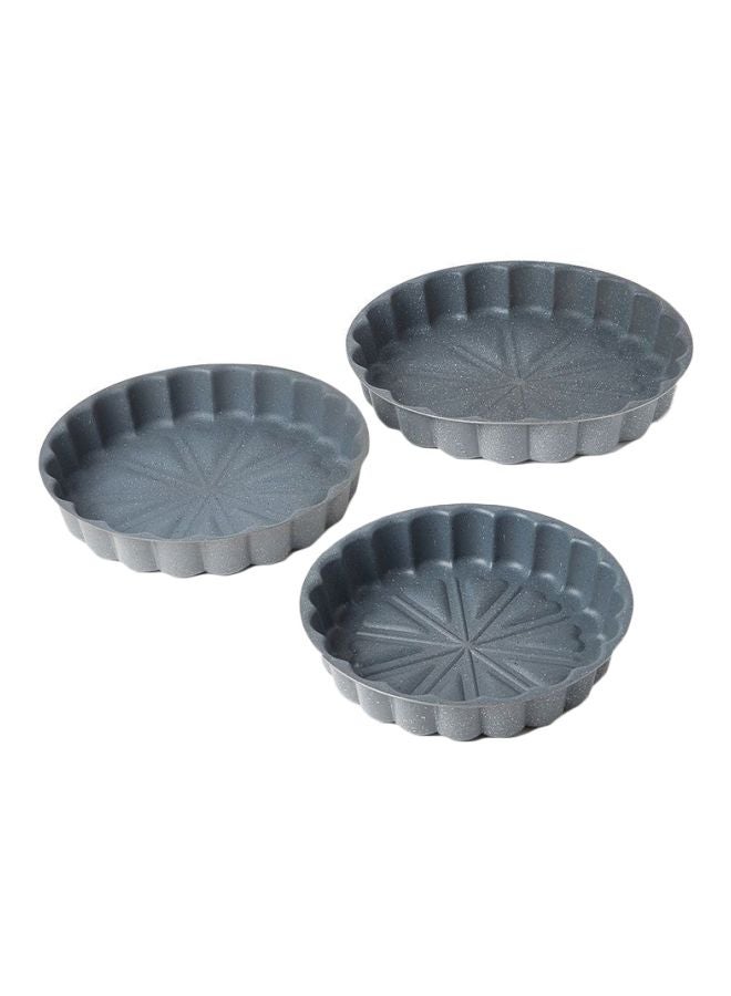 DESSINI 3-Piece Granite Cake Pan Set Grey Small Pan (24), Medium Pan (28), Large Pan (32)cm  - Image 1