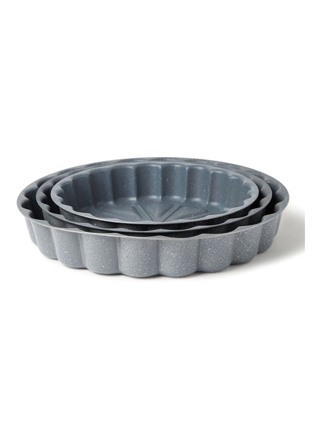 DESSINI 3-Piece Granite Cake Pan Set Grey Small Pan (24), Medium Pan (28), Large Pan (32)cm  - Image 2