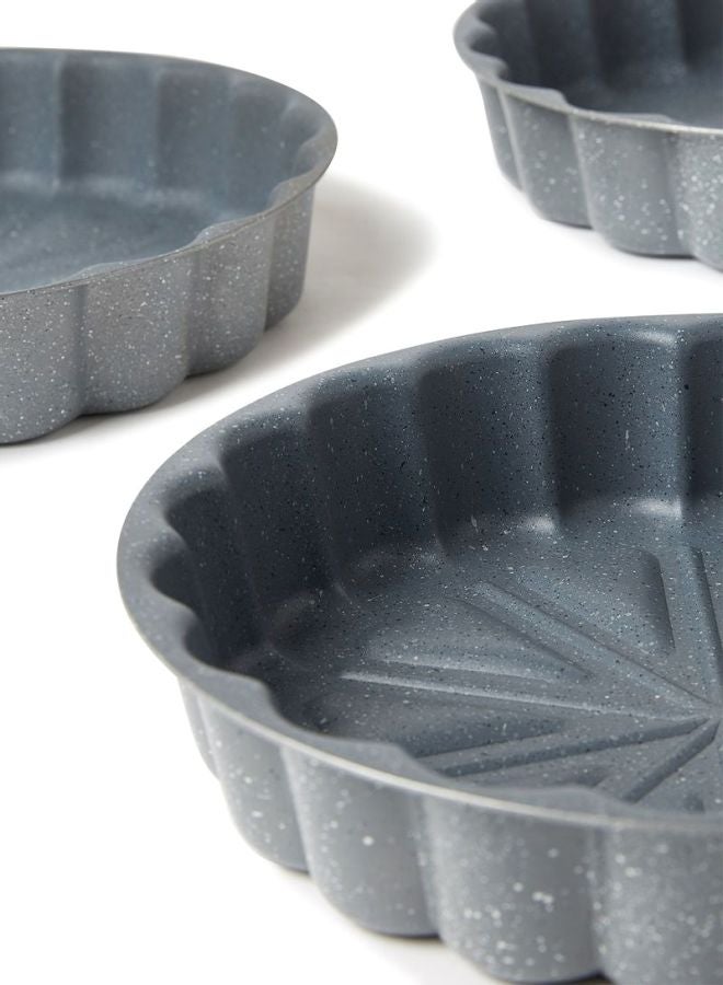 DESSINI 3-Piece Granite Cake Pan Set Grey Small Pan (24), Medium Pan (28), Large Pan (32)cm  - Image 3