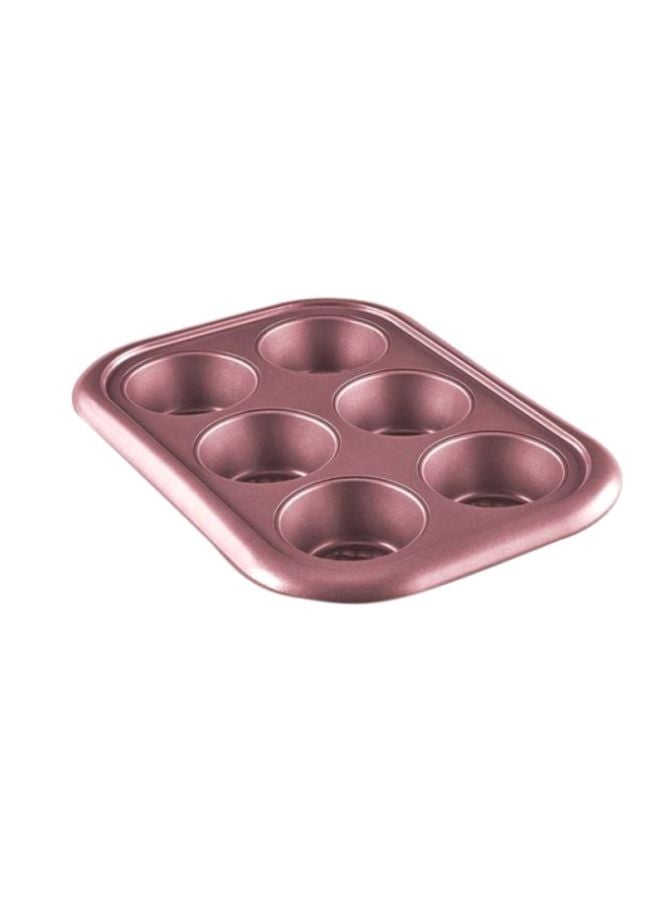 6-Cup Jumbo Muffin Pan Rose Gold 36x25.7x4.5centimeter