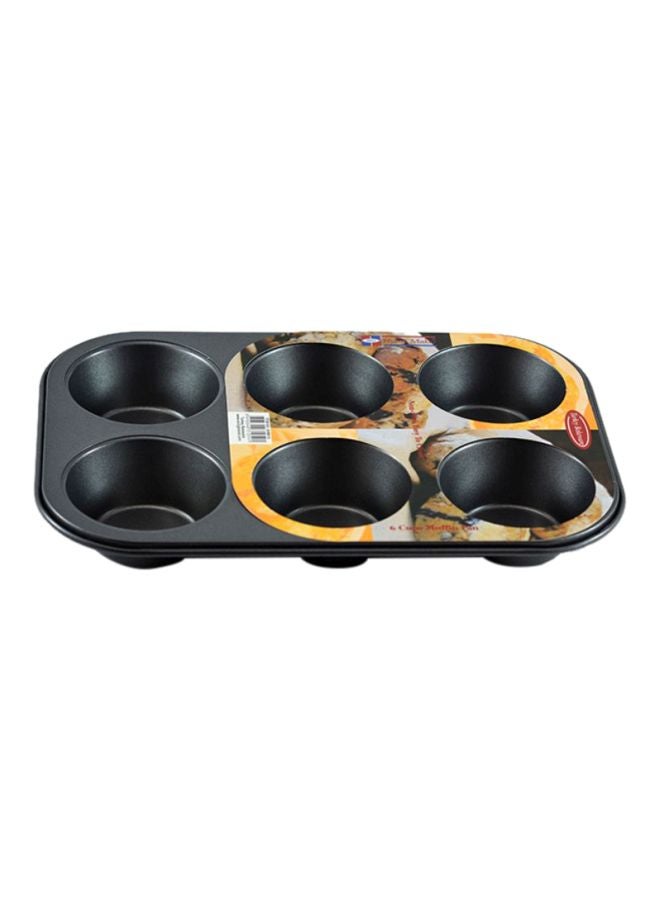 Homemaker - 6 Cup Muffin Pan Black 26x18cm - Image 1