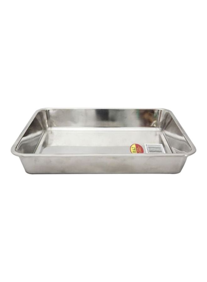 Steel Deep Bakeware Tray Silver 33.5x25.3x6.1cm