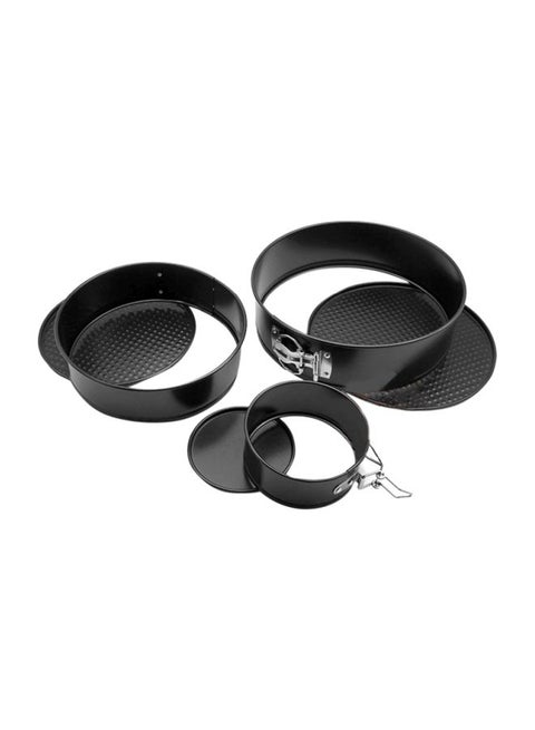 3-Piece Cake Moulds Sets Black 23x7cm