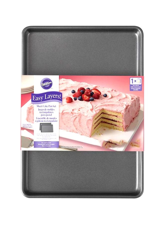 Wilton - 2-Piece Non-Stick Easy Layers Sheet Pan Set Grey 9.27x13.2x0.66inch - Image 1