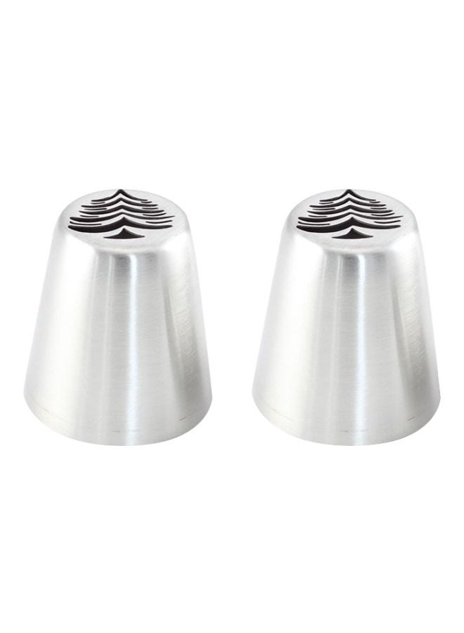 Beauenty 2-Piece Russian Icing Piping Nozzle Silver/Black 19.8 x 12 x 4.2cm - Image 1