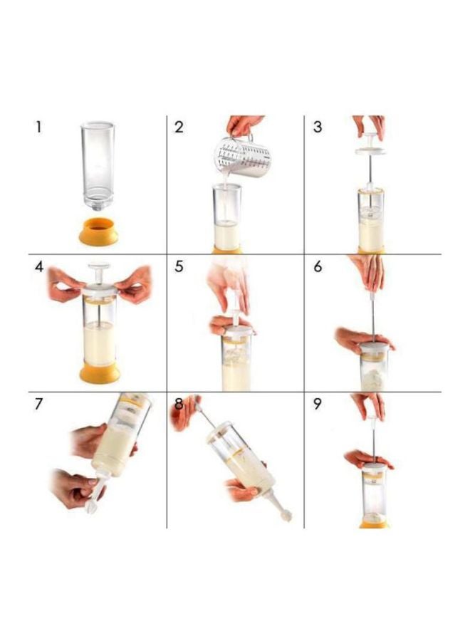 تسكوما طقم أدوات للخفق والتزيين بالكريمة شفاف/أبيض/أصفر 24.9x9.4x9.5سم - Image 2