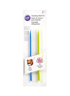 Wilton 2-Piece Fondant And Gum Paste Modelling Stick Set Green/Blue 2x6inch  - Image 2