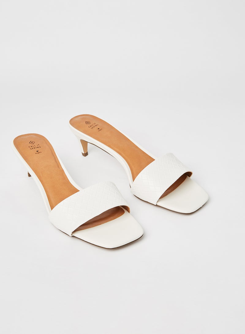CALL IT SPRING - Aabella Kitten Heel Sandals White - Image 1