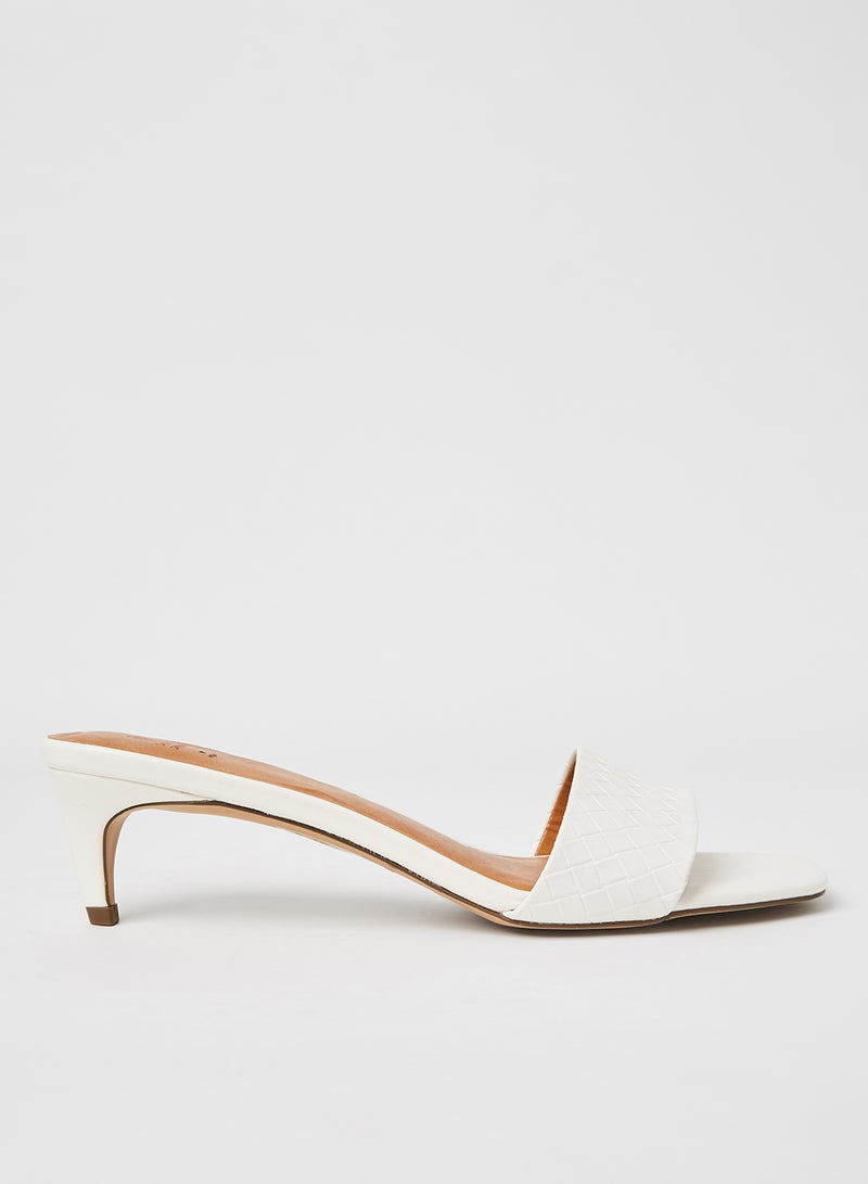 CALL IT SPRING - Aabella Kitten Heel Sandals White - Image 1
