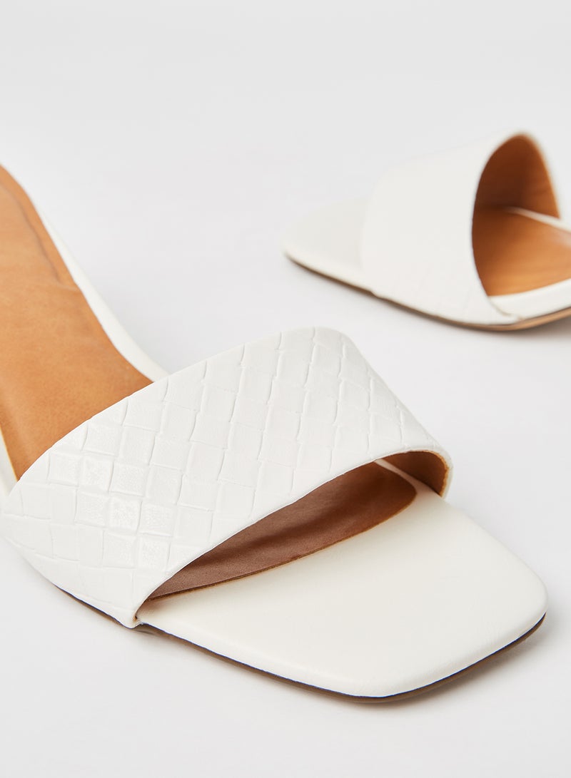 CALL IT SPRING - Aabella Kitten Heel Sandals White - Image 1