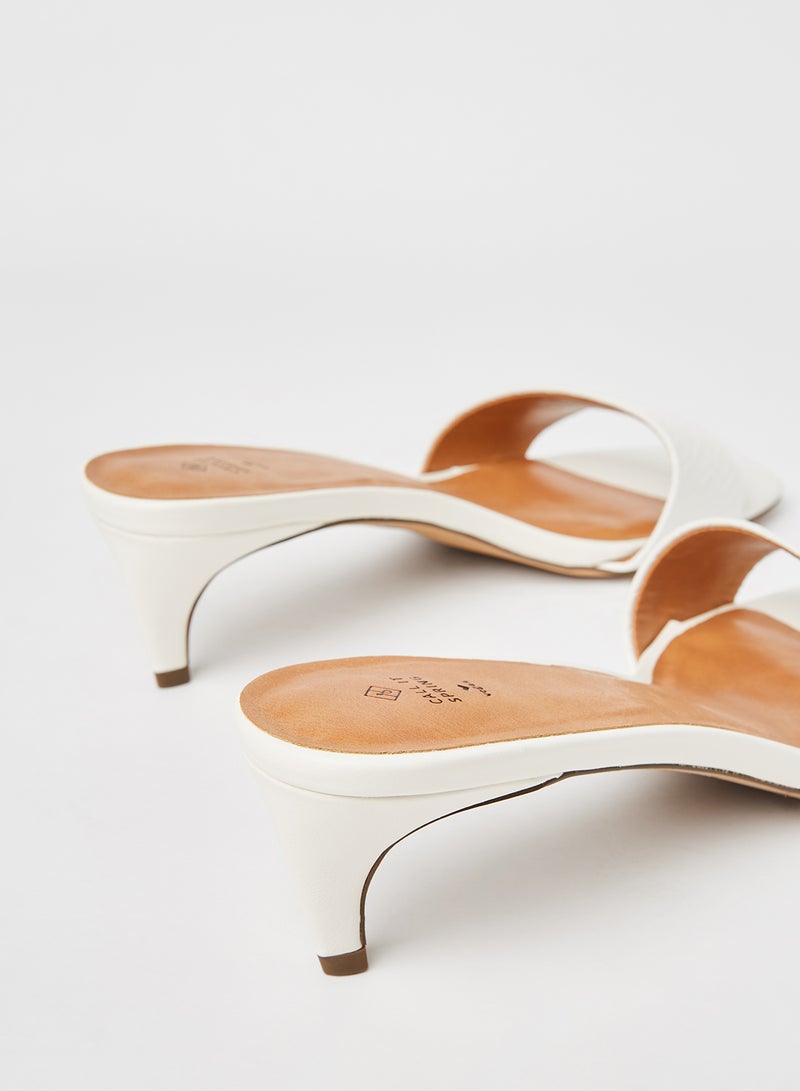 CALL IT SPRING - Aabella Kitten Heel Sandals White - Image 1