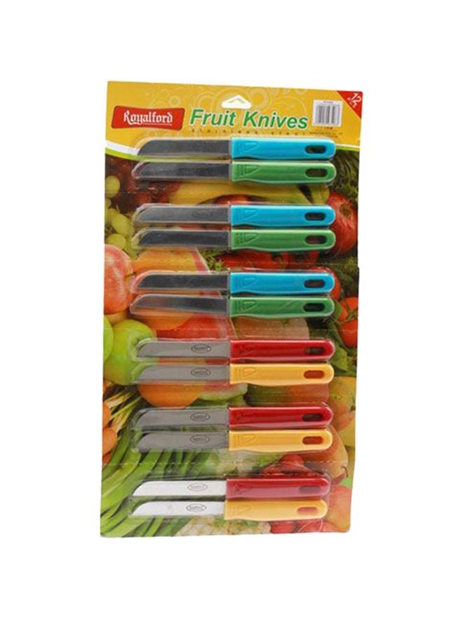 Royalford 12-Piece Fruit Cutting Knife Set Multicolour - Image 1