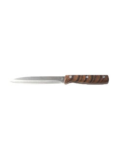 5 Inch Utility Knife Wooden Finish Handle Eco Friendly Multicolor 105Mm Thickness Stainless Steel Blade Silver/Brown 5inch