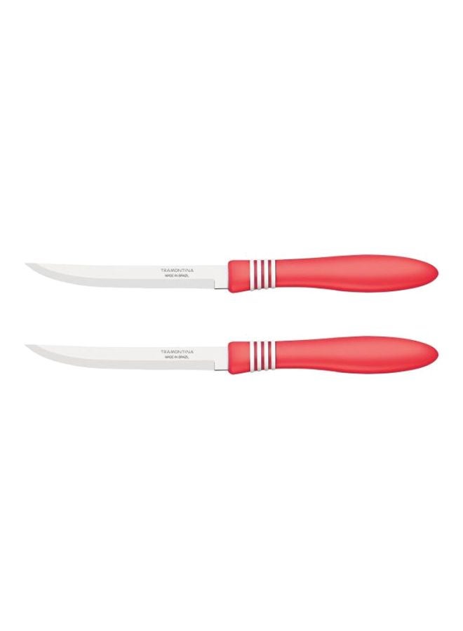 TRAMONTINA - 2-Piece Steak Knife Set Red/Silver - Image 1