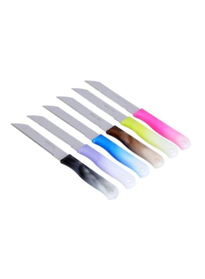 DELCASA 12-Piece Stainless Steel Steak Knife Set Green/Blue/Pink 12x12cm  - Image 3