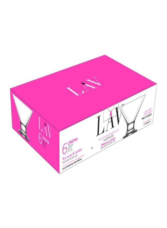 LAV 6-Piece Crema Ice Cream Bowl Set Clear 165ml  - Image 3